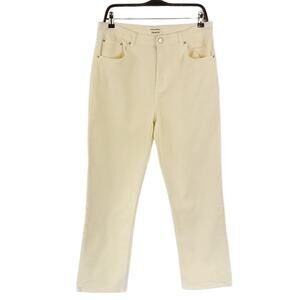 Reformation Organic Cotton Jeans Straight Leg High Rise Pant Ivory White
